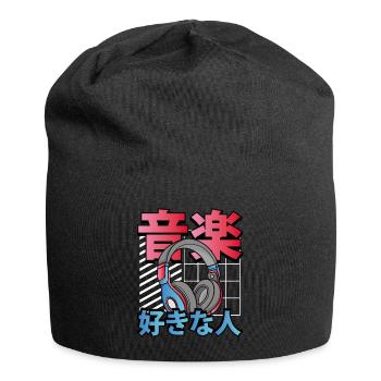 Cute Kawaii Gaming Headset - Jersey Beanie - black - Front