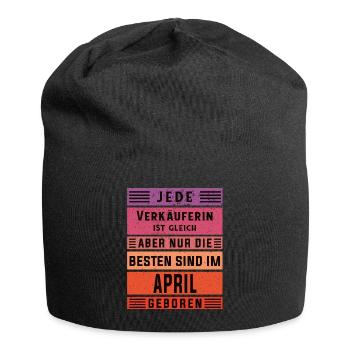 Einzelhändler Geburtstag April geboren Verkäuferin - Jersey-Beanie - Schwarz - Vorne