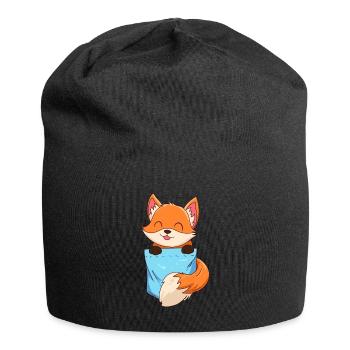 Fuchs in Brusttasche Hemdtasche Fake Brusttasche - Jersey-Beanie - Schwarz - Vorne