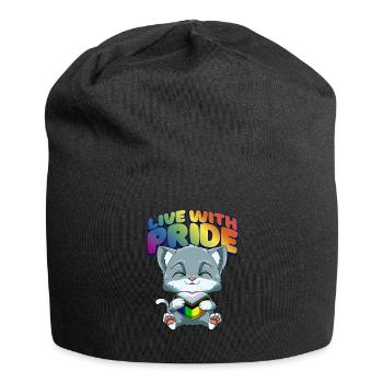 LGBTQ Cat Progressiv Pride - Transgender - Jersey-Beanie - Schwarz - Vorne