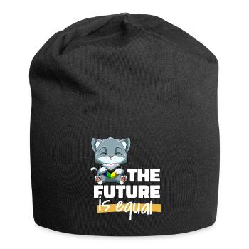 Progressiv Stolz Katze - Transgender Genderqueer - Jersey-Beanie - Schwarz - Vorne