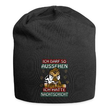 Ich hatte Nachtschicht Kaffee müde Faultier - Jersey-Beanie - Schwarz - Vorne