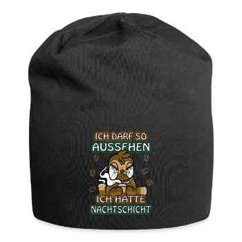 Ich hatte Nachtschicht Kaffee müde Faultier - Jersey-Beanie - Schwarz - Vorne