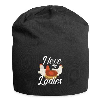 J’aime mes dames Poulet Poussins Poussins Poulets - Bonnet en jersey - noir - Devant