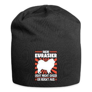 Eurasier Gassi gehen Eurasian Dog - Jersey-Beanie - Schwarz - Vorne