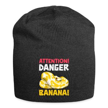 Banana Ball Python Achtung Gefährliche Banane - Jersey-Beanie - Anthrazit - Vorne