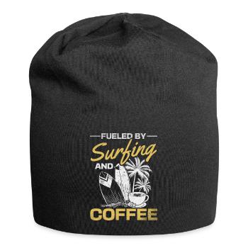 Surfen im Wasser, angetrieben durch Surfen und - Jersey-Beanie - Schwarz - Vorne