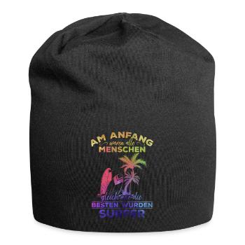 Surfer Water Surfing Surfer Wellenreiten Surfbrett - Jersey-Beanie - Schwarz - Vorne