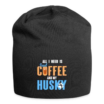 All I Need Is Iced Coffee And My Husky Awesome - Jersey Beanie - black - Front