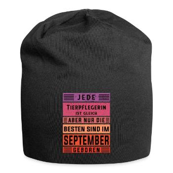 Tierwirt Geburtstag September geboren - Jersey-Beanie - Schwarz - Vorne