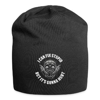 Je peux réparer le cadeau de tatouage stupide - Bonnet en jersey - noir - Devant