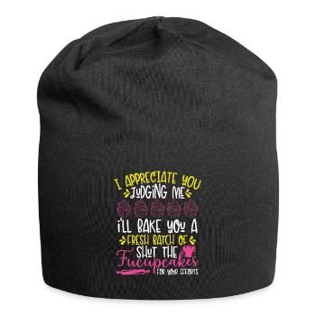 Je vais vous faire cuire un cupcake frais - Bonnet en jersey - noir - Devant