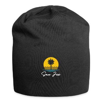 San Jose Summer Palms Holiday Travel Souvenir - Jersey Beanie - black - Front