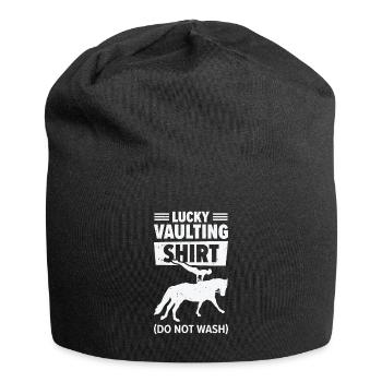 Sport équestre Vaulting Drôle d’équitation chanceuse Équitation - Bonnet en jersey - noir - Devant