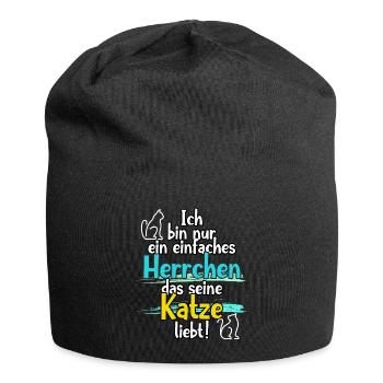 Katze Katzen Herrchen für Katzenliebhaber - Jersey-Beanie - Schwarz - Vorne