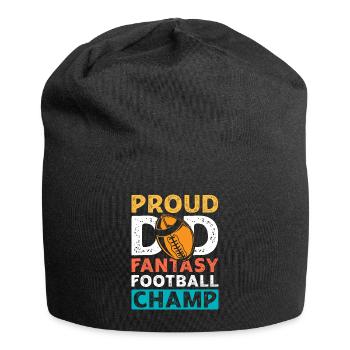 Fantasy Football Proud Dad Champ Sports Football - Jersey Beanie - black - Front