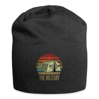 Military Tent Army Retro Sunset Vintage - Jersey Beanie - black - Front