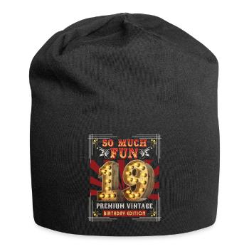 19th birthday 19 years Vintage-Retro Fun-Birthday - Jersey Beanie - black - Front