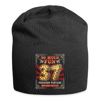 37th birthday 37 years Vintage-Retro Fun-Birthday - Jersey Beanie - black - Front