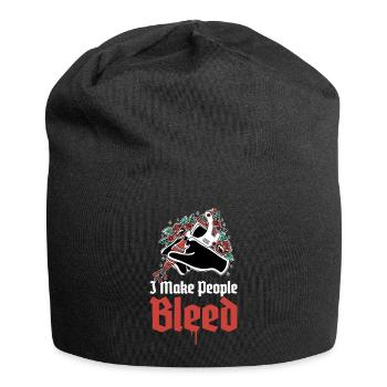 I Make People Bleed Tattoo Gift - Jersey Beanie - black - Front