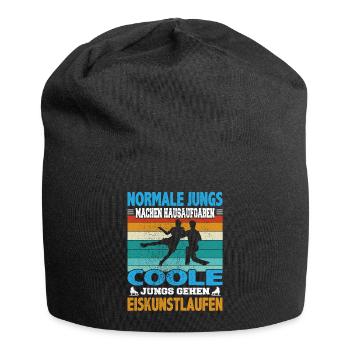 Normale Jungs Hausaufgaben coole Eiskunstlauf - Jersey-Beanie - Schwarz - Vorne