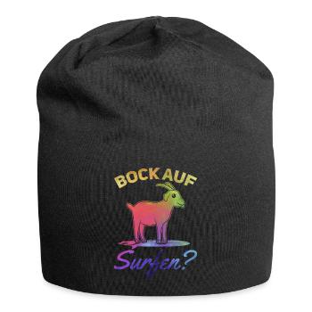 Surfer Bock Auf Surfen Wellenreiten Surfbrett - Jersey-Beanie - Schwarz - Vorne