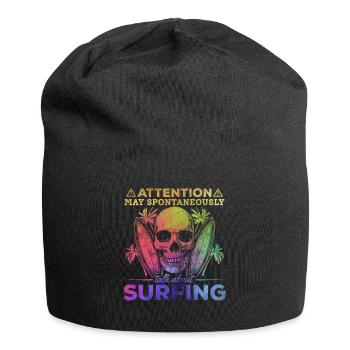 Surfer, auf den ich aufmerksam bin, kann spontan - Jersey-Beanie - Schwarz - Vorne
