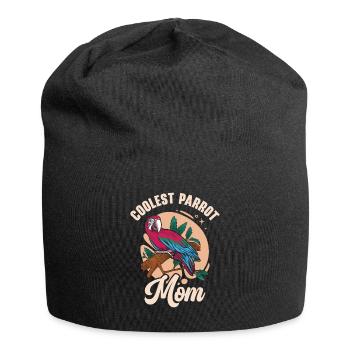 Ara Cool Papagei Mama Haustier Vogelbeobachtung - Jersey-Beanie - Schwarz - Vorne