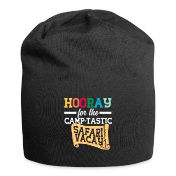 Safari Vacation Camping Travel Guide - Jersey Beanie - black - Front