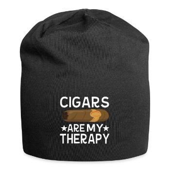 Cigars are my therapy Cigar smokers - Jersey Beanie - black - Front