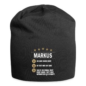 Markus Habe immer Recht Namenstag - Jersey-Beanie - Schwarz - Vorne