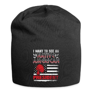 Ich möchte einen indianischen Präsidenten sehen - Jersey-Beanie - Schwarz - Vorne