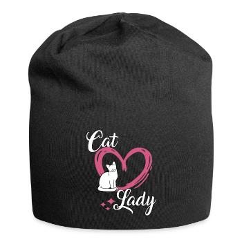 Niedliches Katzen Spruch Outfit Cat Lady Katzen - Jersey-Beanie - Schwarz - Vorne
