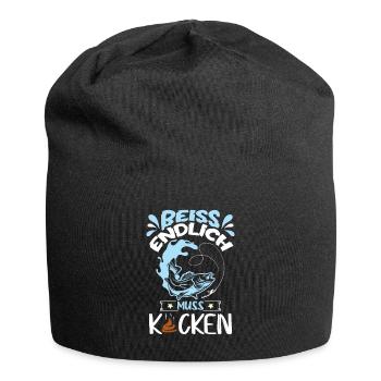 Angeln Fischen Angelrute - Jersey-Beanie - Schwarz - Vorne