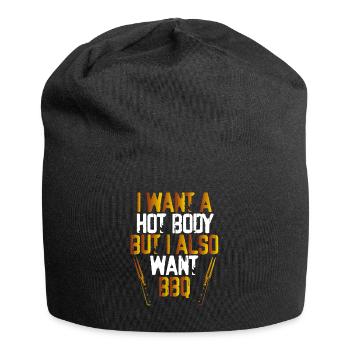 I want a hot body, but I - Jersey Beanie - black - Front