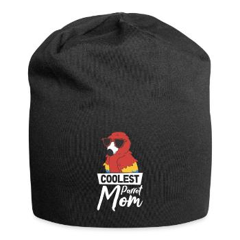 Ara Cool Papagei Mama Haustier Vogelbeobachtung - Jersey-Beanie - Schwarz - Vorne