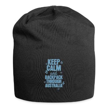 Keep Calm and Backpack through Australia - Jersey Beanie - black - Front