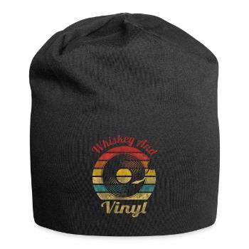 Whisky et vinyle Retro Vintage Music - Bonnet en jersey - noir - Devant