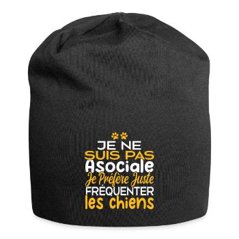 Je préfère juste fréquenter les chiens - Bonnet en jersey - noir - Devant