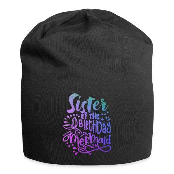 Schwester der Geburtstags-Meerjungfrau passenden Familie - Jersey-Beanie - Schwarz - Vorne