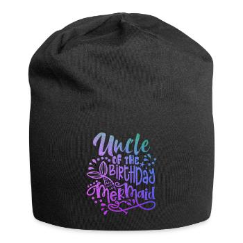 Onkel der Geburtstags-Meerjungfrau passenden Familie - Jersey-Beanie - Schwarz - Vorne