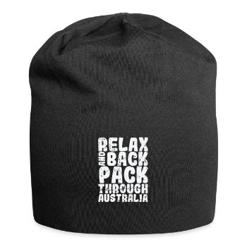 Relax and Backpack through Sydney Australia - Jersey Beanie - black - Front