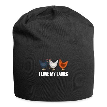 J’aime mes dames Poulet Poussins Poussins Poulets - Bonnet en jersey - noir - Devant
