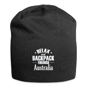 Relax and Backpack through Australia - Jersey Beanie - black - Front