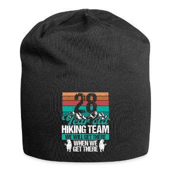 28 Birthday Sloth Hiking Mountains 28 Year Old - Jersey-Beanie - Schwarz - Vorne