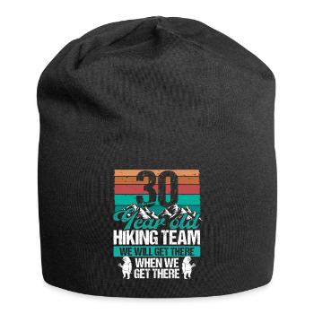 30 Birthday Sloth Hiking Mountains 30 Year Old - Jersey-Beanie - Schwarz - Vorne