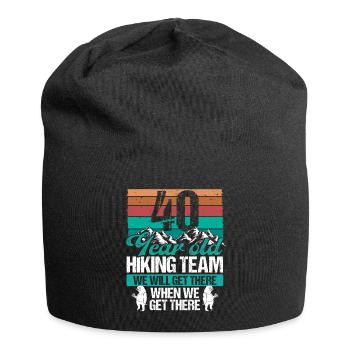 40 Birthday Sloth Hiking Mountains 40 Year Old - Jersey Beanie - black - Front