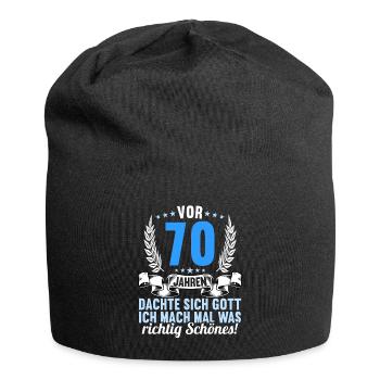 Vor 70 Jahren dachte Gott Schönes 70 Geburtstag - Jersey-Beanie - Schwarz - Vorne