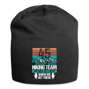 45 Birthday Sloth Hiking Mountains 45 Year Old - Jersey-Beanie - Schwarz - Vorne