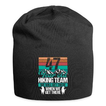 47 Birthday Sloth Hiking Mountains 47 Year Old - Jersey-Beanie - Schwarz - Vorne